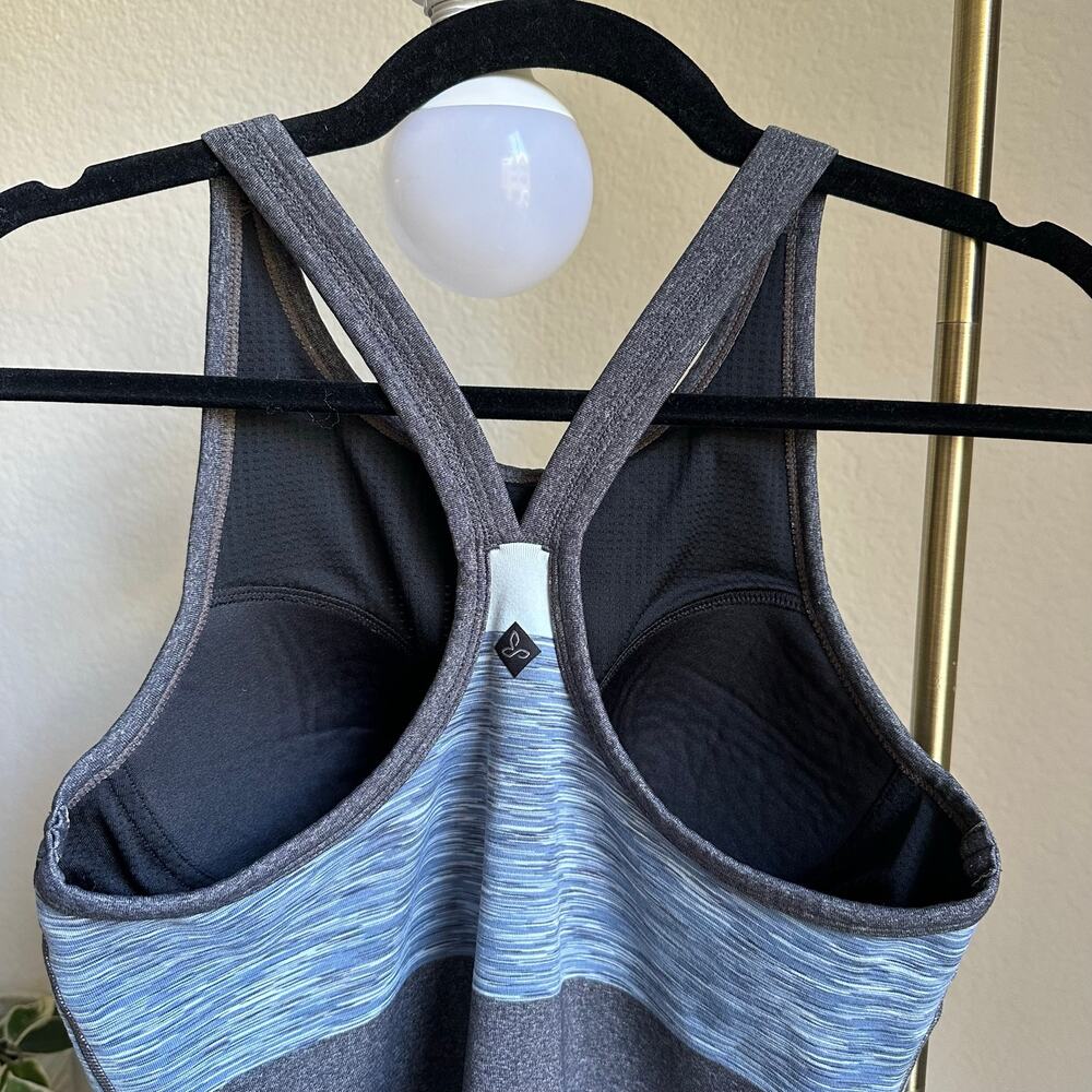 prAna Grey Striped Active Racerback Tank Top - Picture 4 of 7
